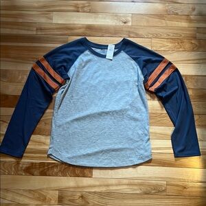 Kids Blue and Gray Long Sleeve Shirt